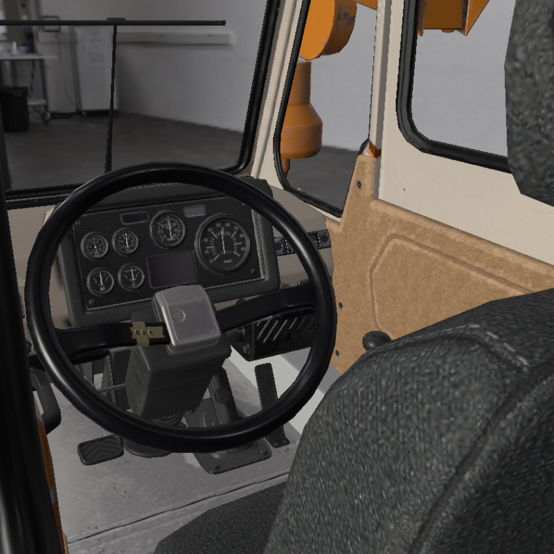 크레인 시뮬레이터 – 중량물 인양 및 붐 제어 훈련용 교육 장비, 앞뒤 대형 모니터로 다각도 시야 확보, 터치모니터로 간단한 프로그램 실행, 친환경 실내 훈련 시스템